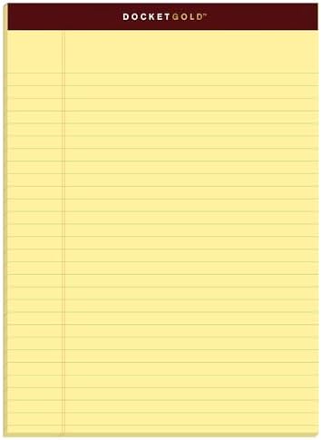 TOPS Docket Yazma Blokları, 21,8 x 29,5 cm, Yasal Kurallar, Kanarya Kağıdı, 50 Yaprak, 6 Adet (99707), Orijinal Versiyon