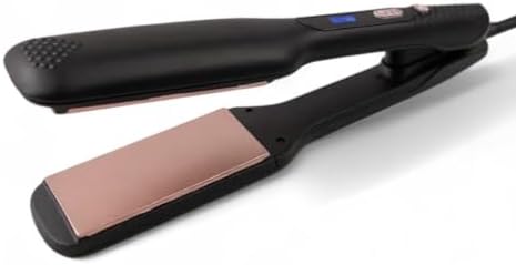 Keratin Kaplamalı Seramik Plaka Saç Düzleştirici - 210°C Ayarlanabilir Isı, Geniş Plaka, Saç Yıpranmasını Önler ve Parlaklık Kazandırır, Dijital Ekran, 360° Kablo, BY-5116, Siyah