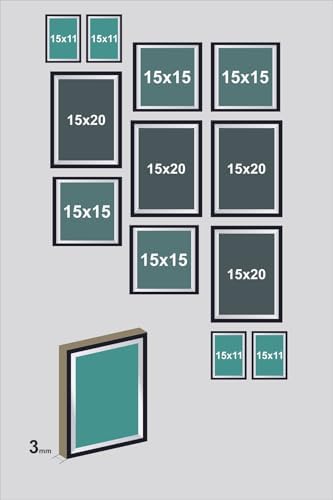 12 Parça Dekoratif Mdf Tablo Seti Çerçeve Görünümlü DEKOLIADKJ048