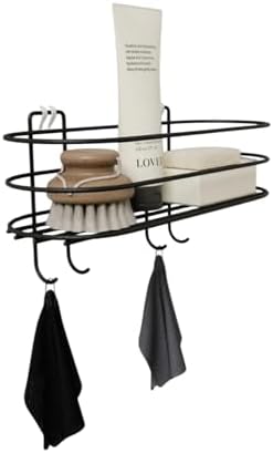 Yapışkanlı Banyo Mutfak Düzenleyici Oval Düz Banyo Havluluk Rafı Sabunluk Mat Siyah Duş Askısı Raf (kancalı oval raf)