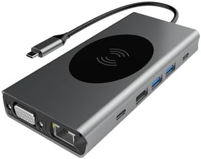 HB-08 15 İN 1 WİRELESS ŞARJ HDMI USB WGA CAT 5 STREO TYPE C HAFIZA KART OKUYUCULARI FULL VERSİON COMBO HUB - YAPAMAYACAĞINIZ İŞ YOK!!!!