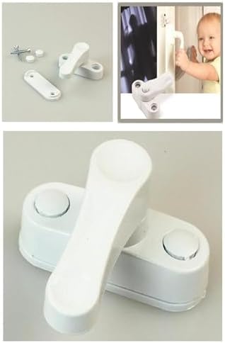 Çekmeli Kilit Plastik Pencere Emniyet Kilidi,Güvenlik Emniyet Kilidi (5 ADET) Beyaz Renk