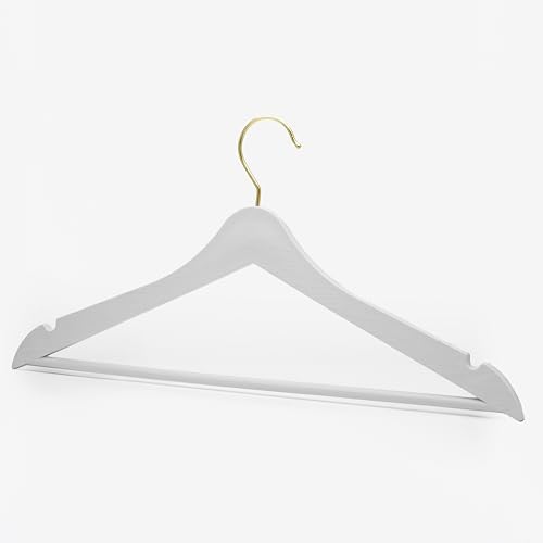 24 Adet Beyaz Ahşap Görünümlü Plastik Askı Kıyafet Elbise Gömlek Askısı Kancalı