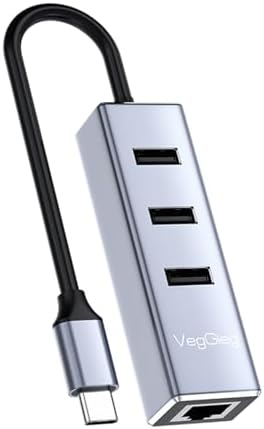 USB Type-C to 100Mbps Ethernet Çevirici ve 3 Portlu USB Hub Çoklayıcı