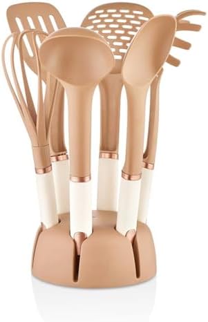 6 Parça Lüks Servis Seti Standlı, Bakır, Kumsal