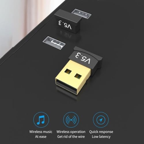 Bluetooth 5.3 USB Dongle Adaptörü, Windows 7, 8.1, 10, XP'yi Destekler, PC, Dizüstü Bilgisayar, Fare, Klavye, Yazıcılar, Kulaklıklar, Oyun Kumandası için Uygundur