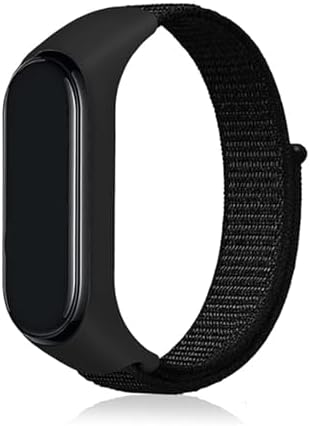 Mi Band 3 4 5 6 7 İle Uyumlu Kordon Ayarlanabilir Naylon Elastik Spor Yedek Bileklik Renkli Kayışı Kaliteli Hasır Örme Kordon Kayış (Siyah)