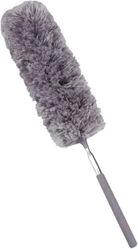 Uzatılabilir Mikrofiber Toz Bezi, Ekstra Uzun 100 inç Teleskopik Sap ve Bükülebilir Başlıklı Tüy Toz Bezi, Yıkanabilir, Yüksek Tavan Vantilatörlerini, Arabaları, Panjurları, Örümcek Ağını