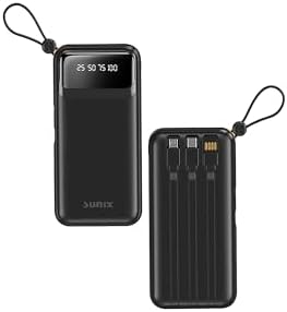 10.000 Mah Dijital Göstergeli Kendinden Kablolu Powerbank Siyah PB-120