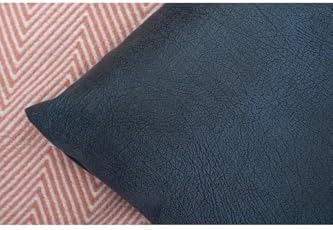 Süet Dokulu Mermer Damar Desenli Petrol Rengi Kırlent Kılıfı