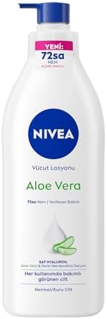 Vücut Losyonu Aloe Vera 400 ml, Normal ve Kuru Ciltler için,72 Saat Nemlendirici,Hyaluron,Aloe Vera,Yenileyici Bakım