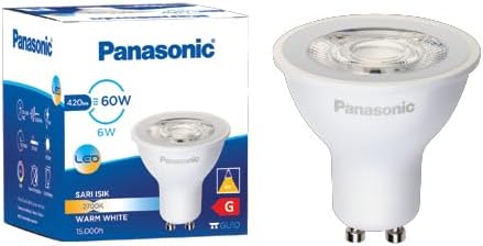 LED GU10, SARI IŞIK 6W 420LM 2700K 60°