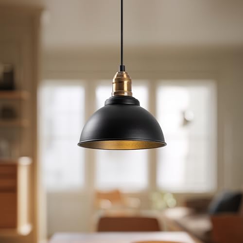 Siyah Tekli Sarkıt Aydınlatma Metal Sıvama, Ev, Ofis, Cafe, Restoran Avizeleri, E27 Duy (Siyah)