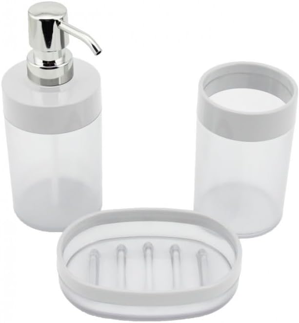 3 Parça Banyo Seti, Sabunluk ve Fırçalık, Üst Kalite Banyo Aksesuarı