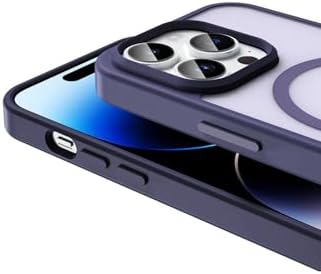 – 14 Pro Max MagSafe Kılıf ile Maksimum Güç | Sio Serisi Şeffaf Mat Arka Kapak | Kamera Korumalı Şok Emici Yapı | Siyah TPU & Silikon Malzeme | Kablosuz Şarjla Uyumlu - Gri