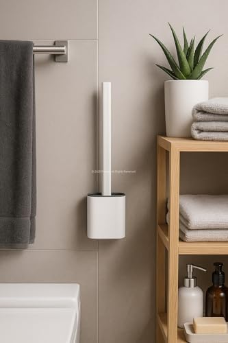 Yapıştırılabilir Tuvalet Fırçası, Silikon Klozet Temizleme Seti, Duvar Tipi Askılı, Kompakt Tasarım, Koku Önleyici, Esnek Uçlu, Hijyenik Banyo Fırçası
