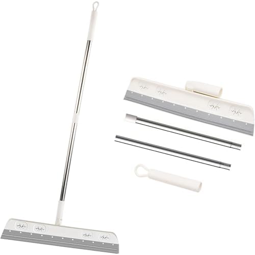 Uzun Saplı Duş Sıyırıcı, Dayanıklı Profesyonel Köpük Su Sileceği Zemin, Çıkarılabilir Zemin Sileceği Cam Sileceği, Banyo, Pencere, Banyo, Mutfak Temizliği için Uygun (Gri)