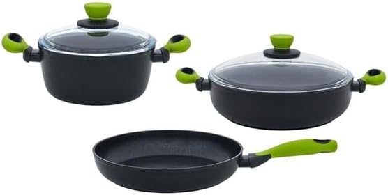 Colorgy 5 Parça Set Yeşil (22Cm Derin Tencere + 26Cm Sığ Tencere&Tava)