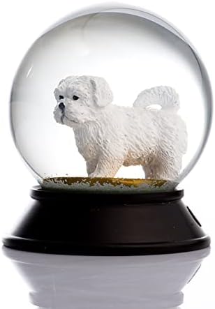 Cam Ve Reçine Altın Patiler Köpek Maltese Terrier Kar Küresi Hediye