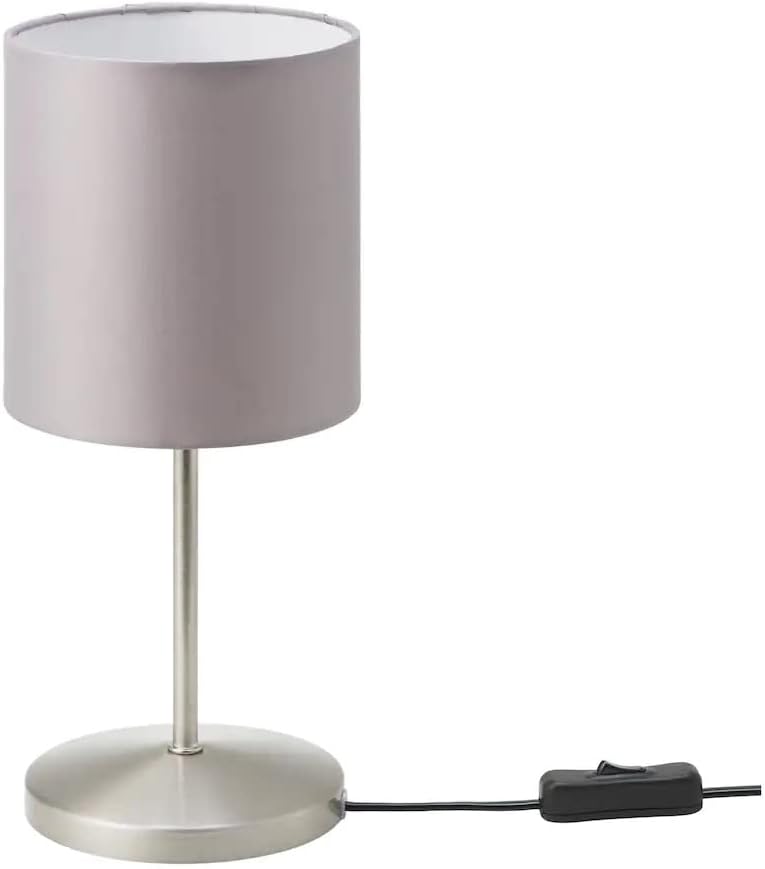 masa lambası Ingared "" masa lambası 35 cm yükseklik – galvanize çelik kumaş başlık – Gestreutes, dekoratif ışık – Gümüş-gri