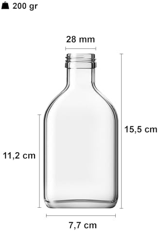 200 cc Kapaklı Cold Şişesi 200 ml Yassı Soğuk Kahve Cam Şişe 6 Adet (Sentetik Tıpa)