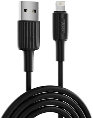 12W 2.4A USB-A to Lightning iPad ile Uyumlu Silikon Hızlı Şarj ve Data Kablosu Siyah 2 Metre