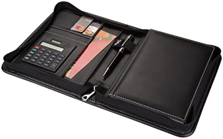 2K 5220 Ajanda TARİHSİZ 14x20 Kareli 160 Yaprak Defterli Hesap Makineli Fermuarlı Organizer,Siyah