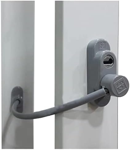 Çelik Halatlı Kablolu Pvc Pencere Emniyet Çocuk Güvenlik Kilidi 7 ADET (GRİ)