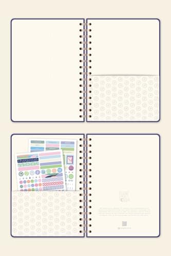 A5 Spiralli Sert Kapak Noktalı Tarihsiz Not Defteri Lila