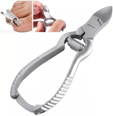 Çift Yaylı Tırnak Makası, 14 cm, Paslanmaz Çelik, Kilit Mekanizmalı, Metalik Gri, MB-TIM-001