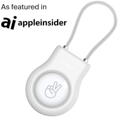 AirTag için Örgülü Metal Kablolu Kılıf - Beyaz