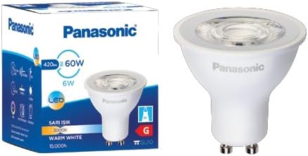 LED GU10, SICAK BEYAZ IŞIK 6W 420LM 3000K