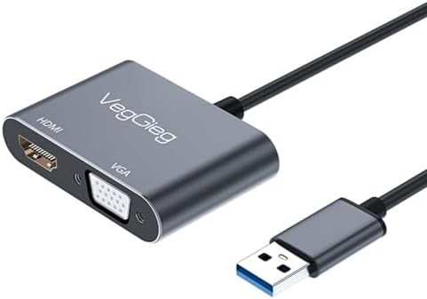 USB-A to 4K 30Hz HDMI ve 1080P 60Hz VGA Görüntü Çevirici Kablo