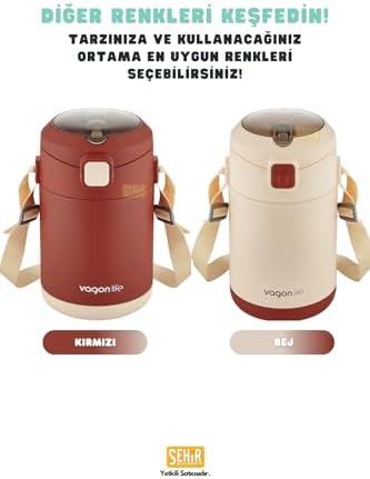 Bento 1800ml Lunchbox 2 Kaseli 4-6 Saat /Soğuk Termos Özellikli Çelik Sefer Tası Yemek Kutusu (Kırmızı)