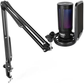 V6 RGB Set USB Oyuncu ve Yayıncı Mikrofonu Condenser Stüdyo (Kayıt Gaming Tiktok Twitch Canlı yayın Discord Youtube)