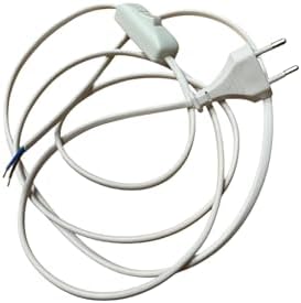 3 Adet Fişli Anahtarlı Arapuarlı Hazır Kablo | 2 Metre, 0.50 mm² Beyaz | Aplik,, Masa Lambası, LED Trafosu İçin Pratik Uzatma Kablosu (3)