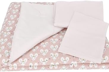 Bebek El Yapımı Fare Desenli Yorgan Çarşaf Ve Yastıklı Üçlü Set (Desen 1)