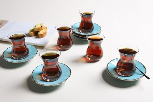 Seasons Turkuaz 6 Kişilik Çay Takımı