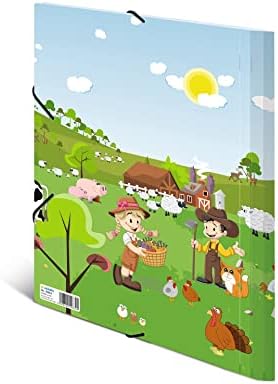 19832 Klasör A3 Anaokulu Çiftliği, Çocuk Köşesi Lastikli Dosya, Kartondan, İç Baskı ve Lastikli, Erkek ve Kız Çocukları için Sağlam Kapaklı Klasör