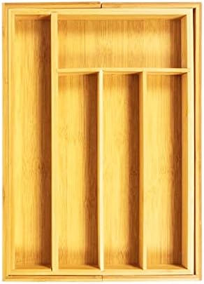 7 Bölmeli Bambu Kaşıklık Antibakteriel Çekmece içi Düzenleyici Organizer