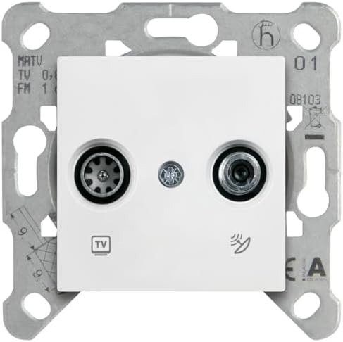 /Meridian Beyaz TV SAT Geçişli 8dB Mekanizma ve Düğme/Kapak