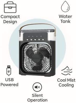 Soğuk Buharlı Masaüstü Sulu Vantilatör Mini Hava Soğutucu Fan Su Hazneli Taşınabilir Kişisel Klima Sessiz USB Ofis Ev Oda Kullanımına Uygun
