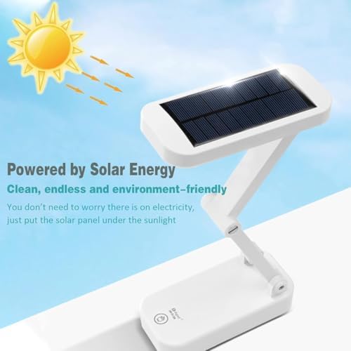Güneş Enerjili Solar Masa Lambası, 3 Modlu, Işık Gücünü Kısabilme ve Açabilme USB Şarj Edilebilir Taşınabilir Esnek Kaz Boynu 8LED Kitap Okuma Aydınlatması, Yatak Başı Okuma Lambaları