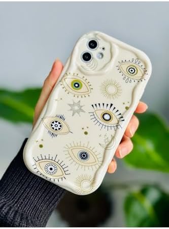 11 ile Uyumlu Kenarı Dalgalı NAZAR Baskı Tasarımlı Yumuşak Silikon Kılıf