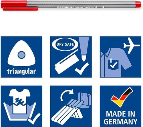 334 SB10 Üçlü Fineliner kalem, çeşitli renklerde