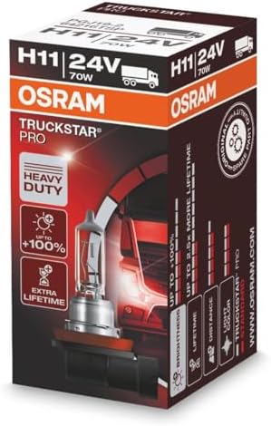 Ampul Truckstar Pro H11 24V 70W%120'ye kadar Fazla Işık 2.5x daha uzun kullanım süresi 64216TSP