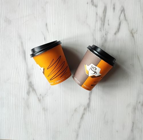 8 oz Kapaklı Karton Bardak 100 Adet Bardak+ 100 Adet Kapak