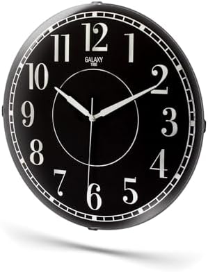 Galaxy Exclucive Compass Serisi Bombeli Klasik Kadranlı Ev ve Ofis Duvar Saati 35 cm Siyah