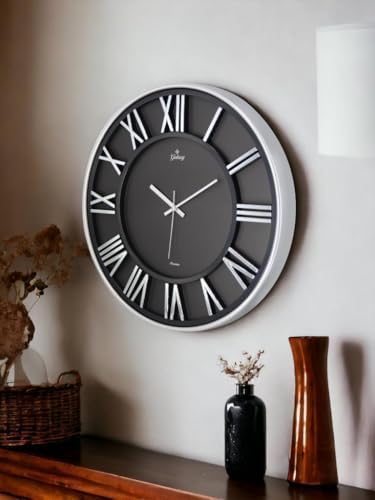 Galaxy Premium Serisi Modern Tasarımlı Roma Rakamlı 40 cm Duvar Saati Siyah-Gri