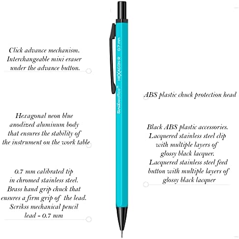 Hexagonr Mekanik Kurşun Kalem Turkuaz 0.7 Mm